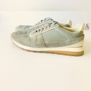 Brunello Cucinelli Men  Running Sneakers Gray Nylon & Suede Size 44/10.5